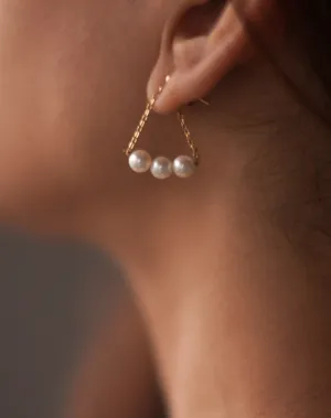 Mini 3 Pearl Earrings