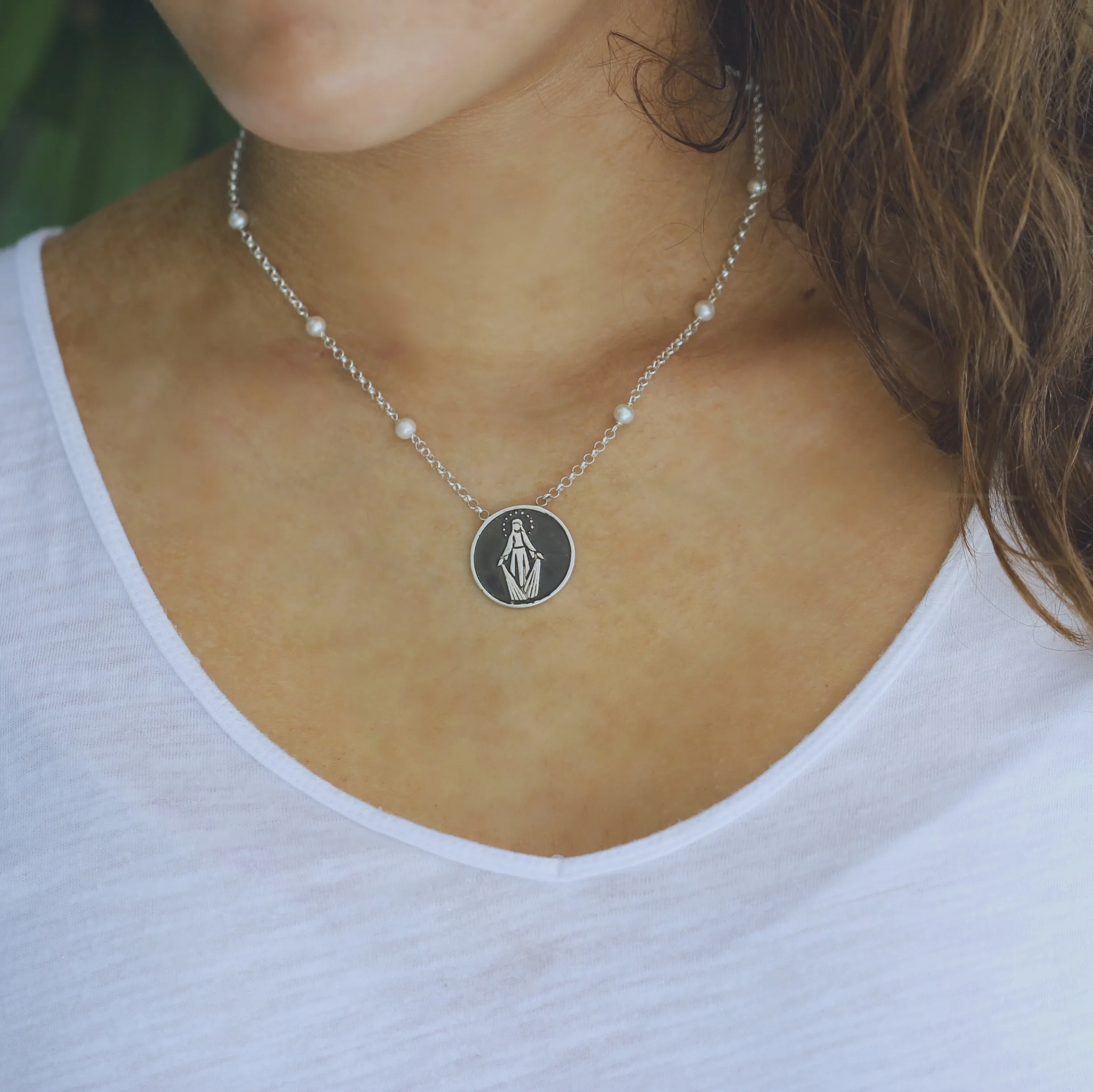 Miraculous Medal Pendant Necklace