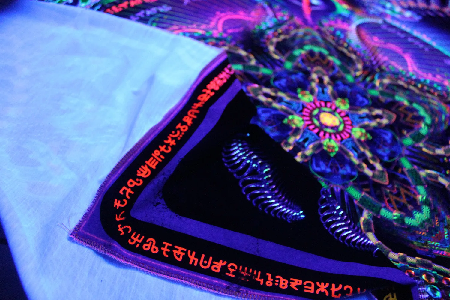 NEON Lycra Tapestry / Backdrop - Prismatic Mandala 100 cm