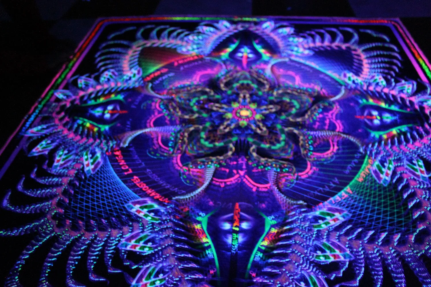 NEON Lycra Tapestry / Backdrop - Prismatic Mandala 100 cm