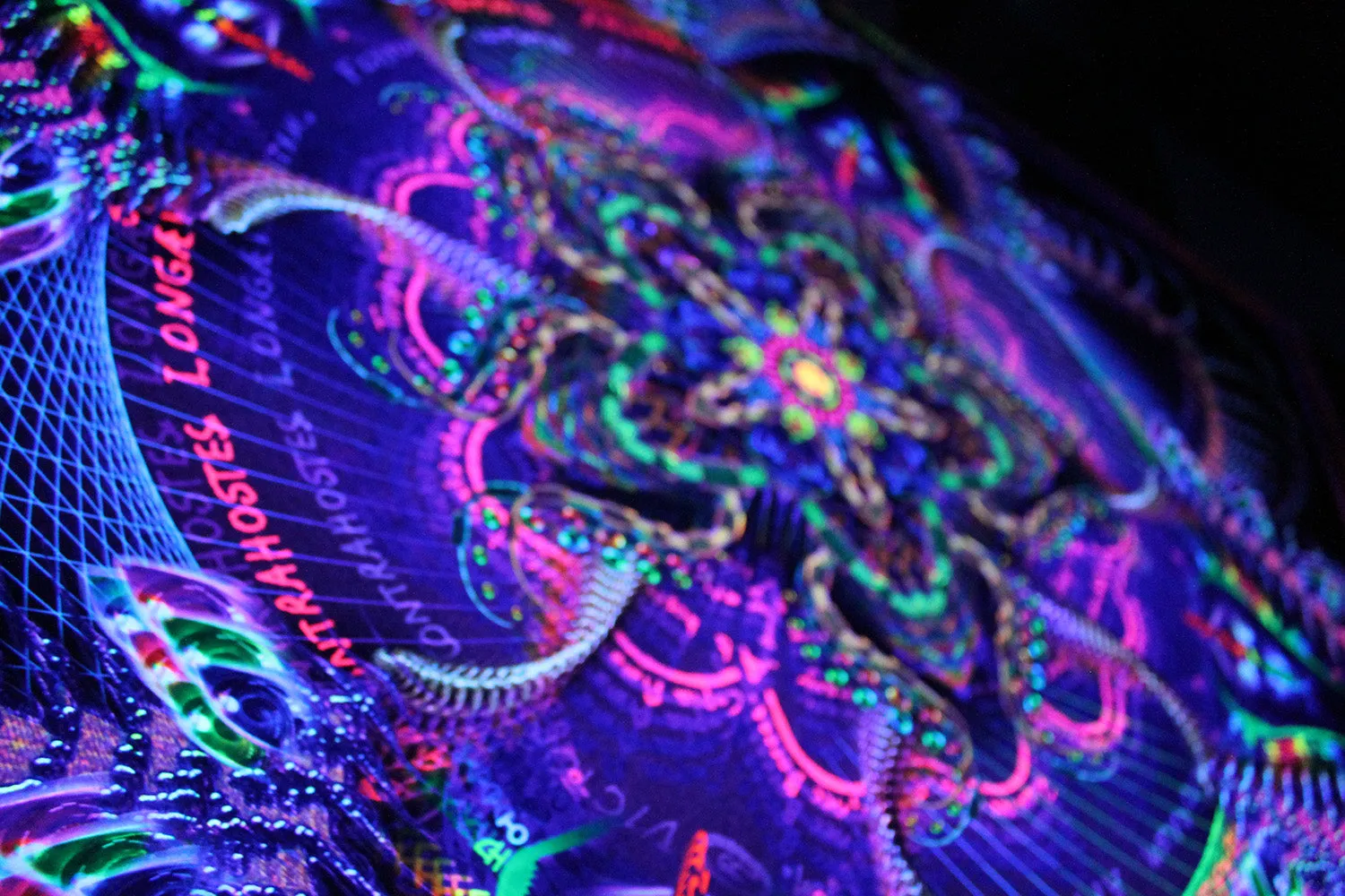 NEON Lycra Tapestry / Backdrop - Prismatic Mandala 100 cm