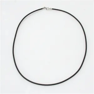 Neoprene Necklace 2mm With Sterling Silver Lobster Clasp