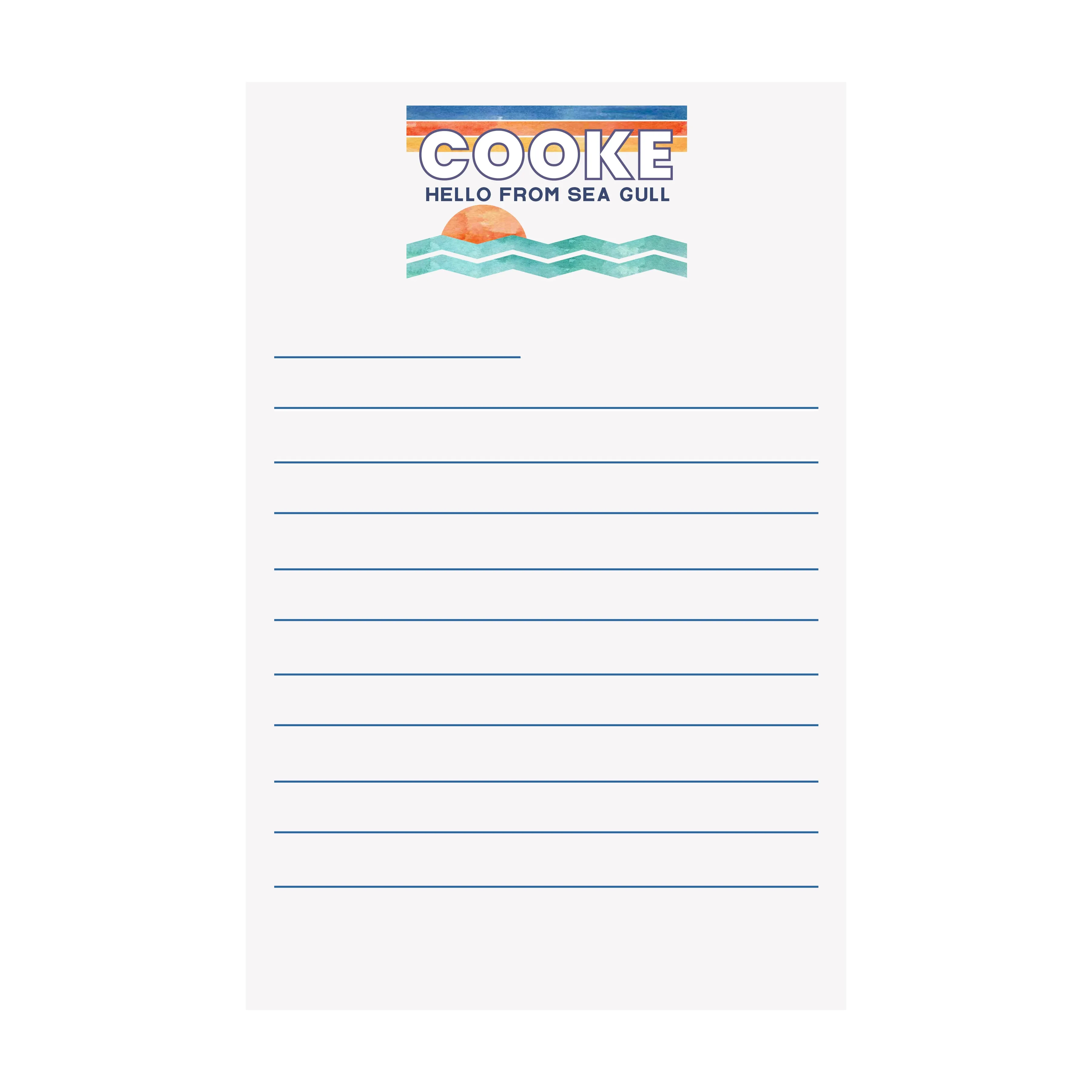 Ocean Sunset Camp Paper- Blue/Orange