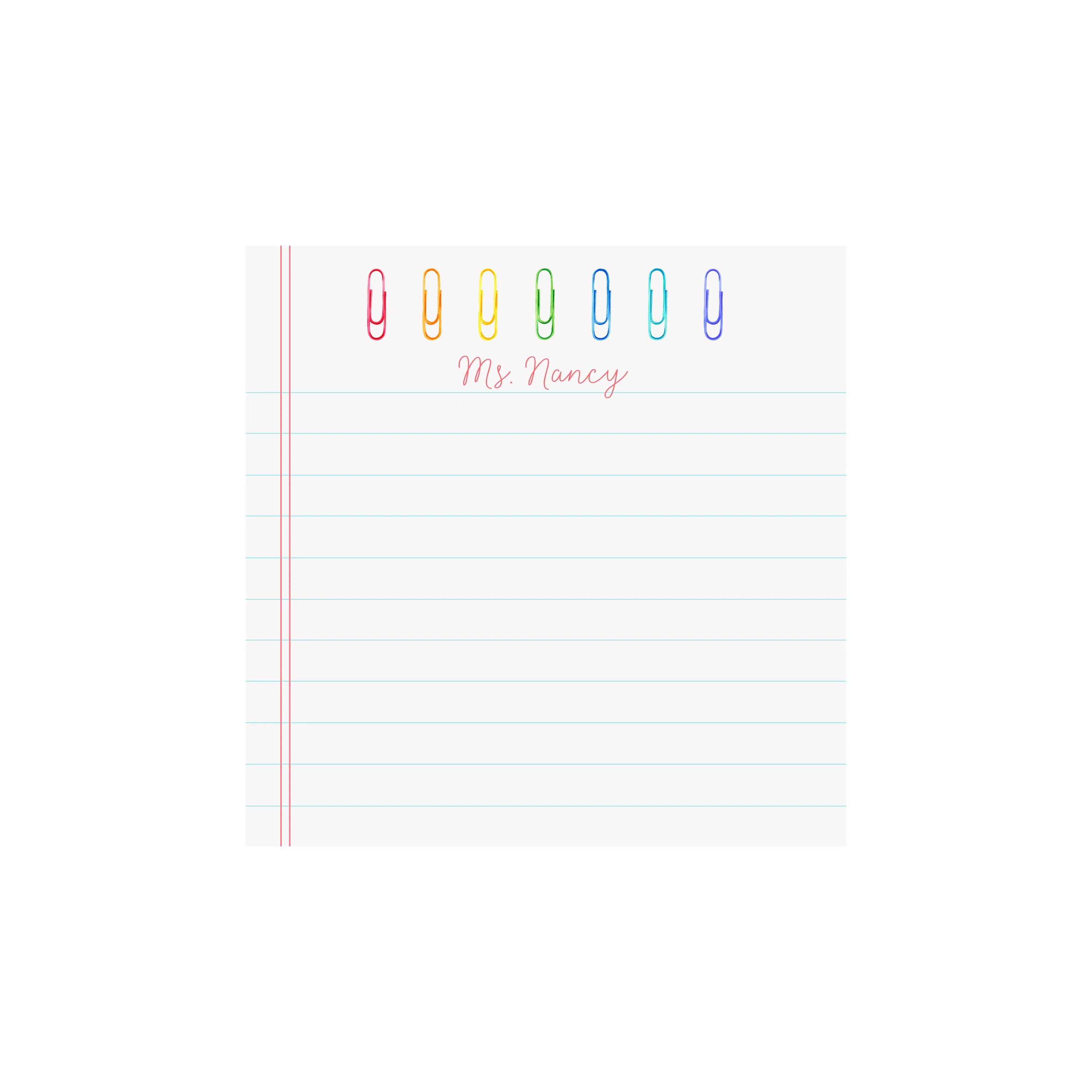 Paperclips Notepad- Personalized