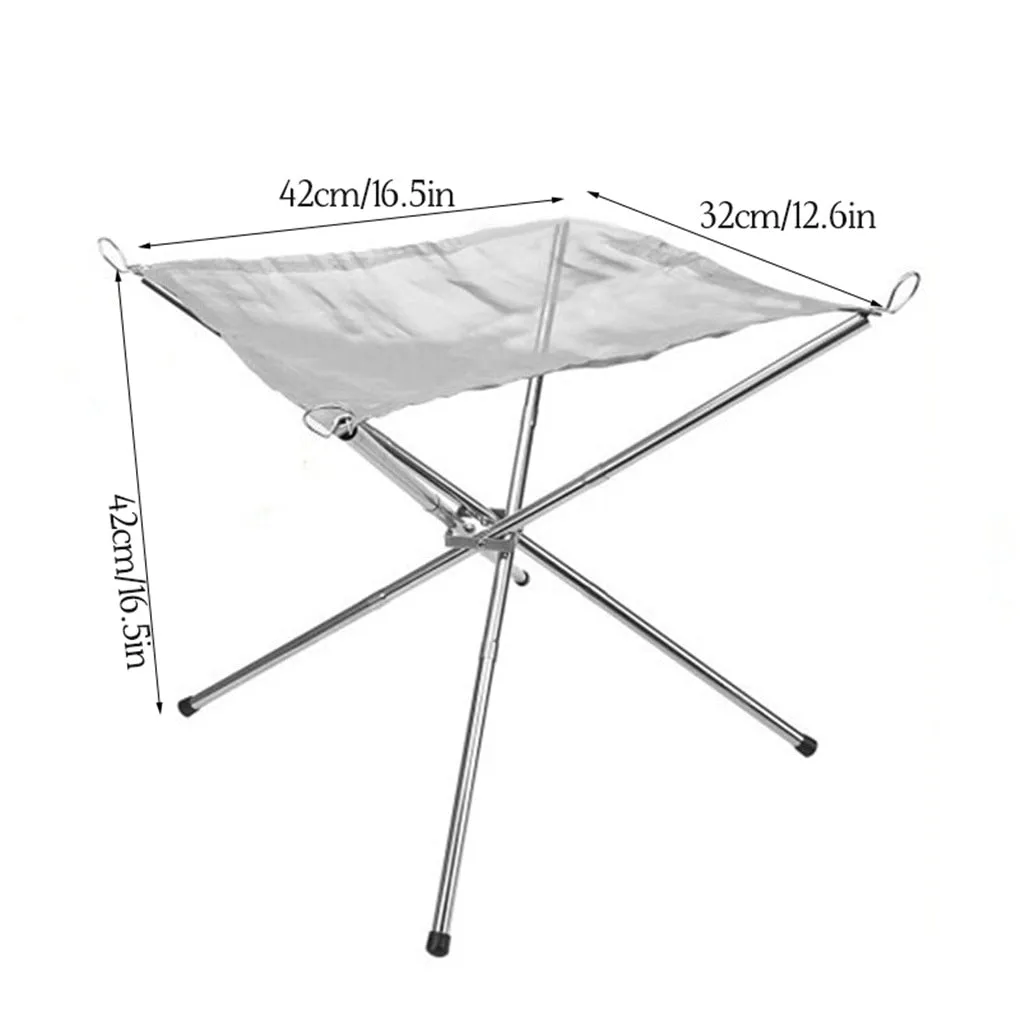 Portable Outdoor Fire Pit Grill Collapsing Steel Mesh Fire Stand Stainless Steel Foldable Mesh Fire Pit Outdoor  BBQ Tools