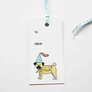 Pug Celebrate Birthday Gift Tags