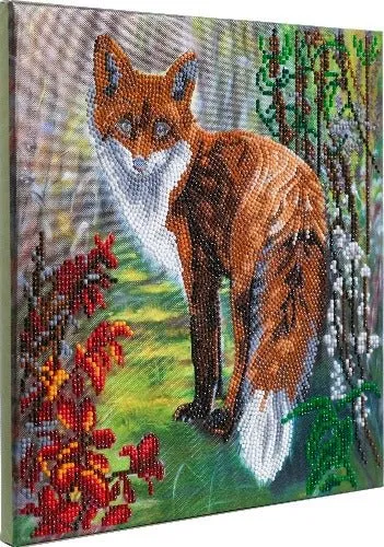 "Autumn Fox" Crystal Art Canvas 30x30cm