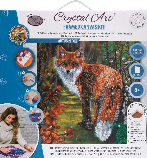 "Autumn Fox" Crystal Art Canvas 30x30cm