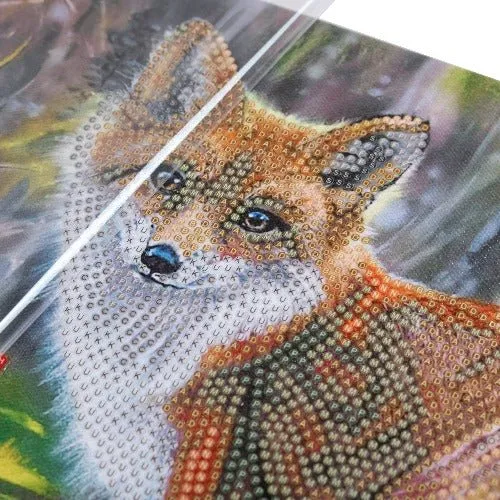 "Autumn Fox" Crystal Art Canvas 30x30cm