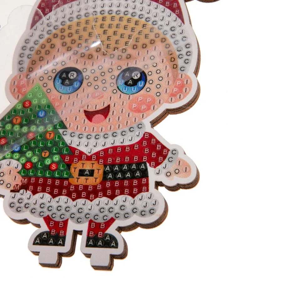 "Christmas Elves" Crystal Art Decorations Set of 6