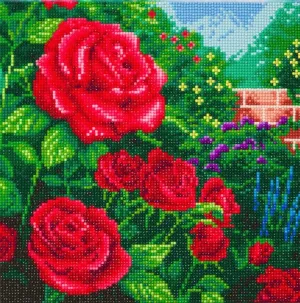 "Perfect Red Rose" by Thomas Kinkade Crystal Art Kit 30x30cm