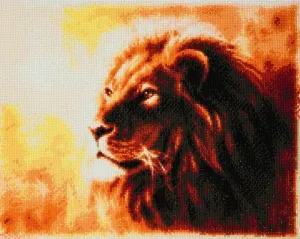 "Proud Lion" Framed Crystal Art Kit, 40x50 cm