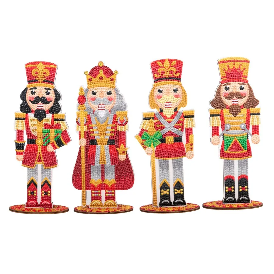 "Traditional" Crystal Art Wooden Nutcrackers Set of 4