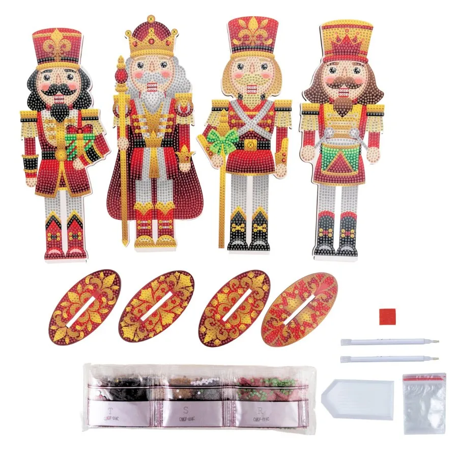 "Traditional" Crystal Art Wooden Nutcrackers Set of 4