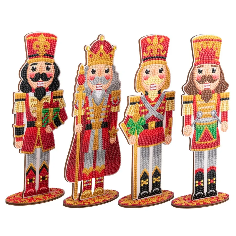 "Traditional" Crystal Art Wooden Nutcrackers Set of 4