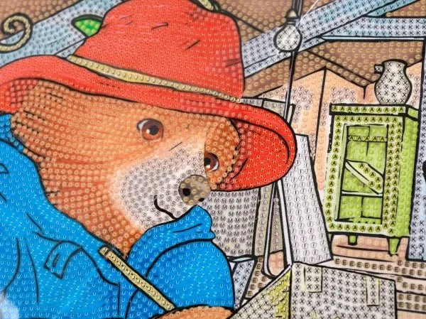 "Writing A Letter" Paddington Bear Crystal Art Canvas 30x30cm