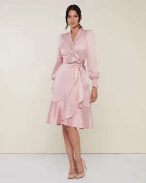 Elegant Satin Wrap Dress for Women