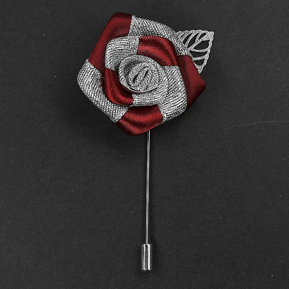 Silver Rose Lapel Pin