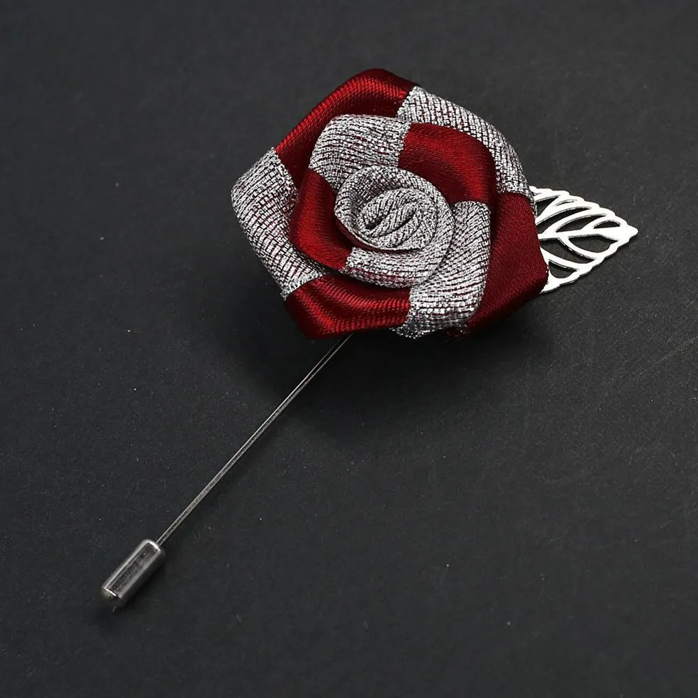 Silver Rose Lapel Pin