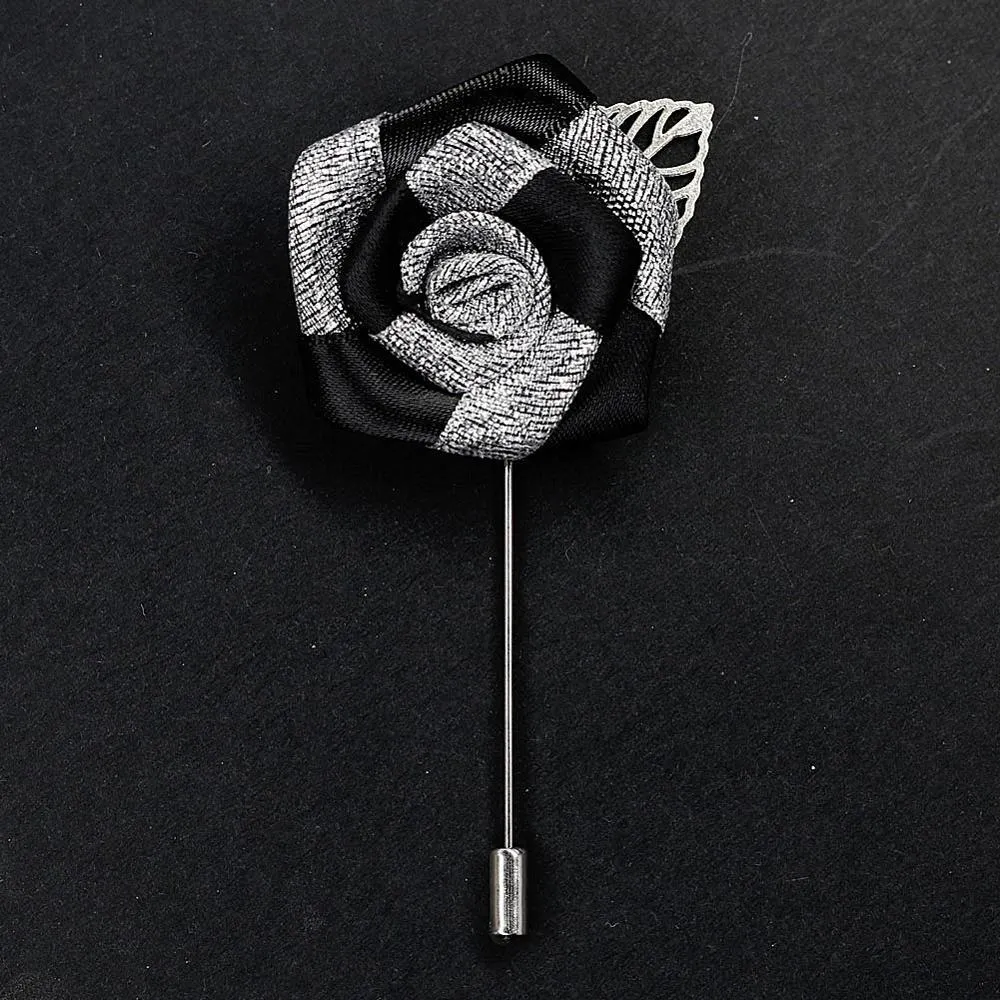 Silver Rose Lapel Pin