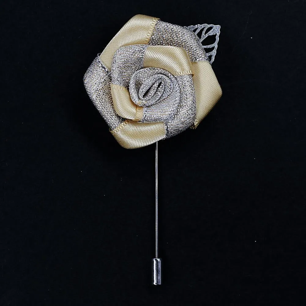 Silver Rose Lapel Pin