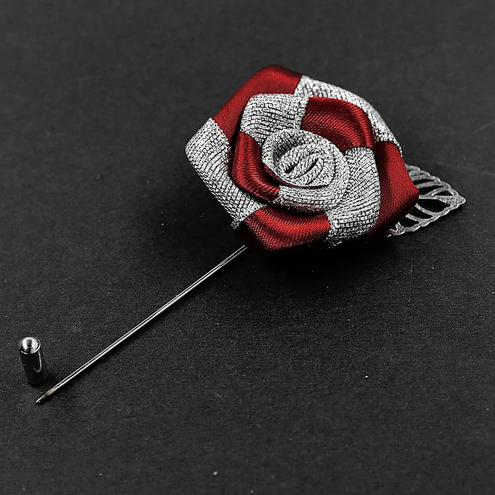 Silver Rose Lapel Pin