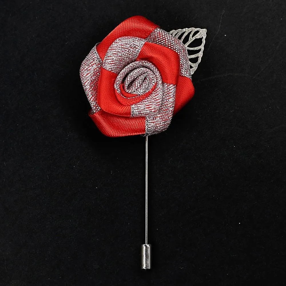 Silver Rose Lapel Pin