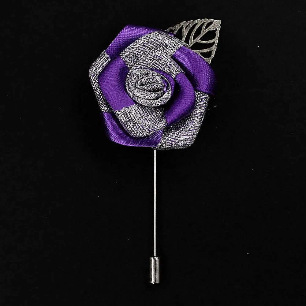 Silver Rose Lapel Pin