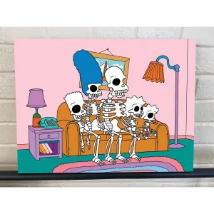 Simpsons Skeleton Family THOH Gallery Wrapped Canvas Art 12x16