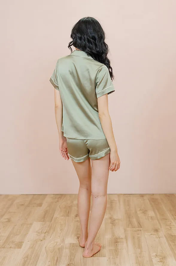 Sleepover Short Sleeve Satin Top | Made To Order