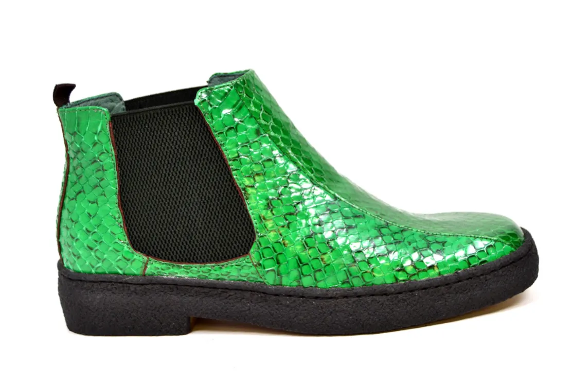 Soho Green Snake Skin Leather