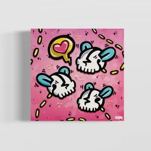 The Fooligans 'Pink' Limited Release 12x12 Single Canvas Print by Oddgrass x IamRetro